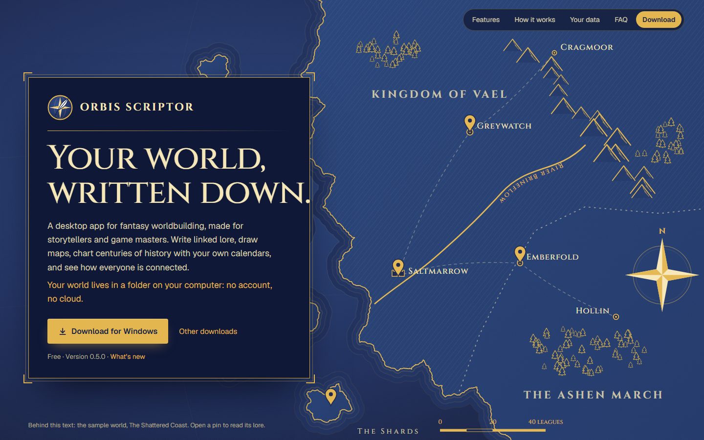 The Orbis Scriptor website on a desktop screen